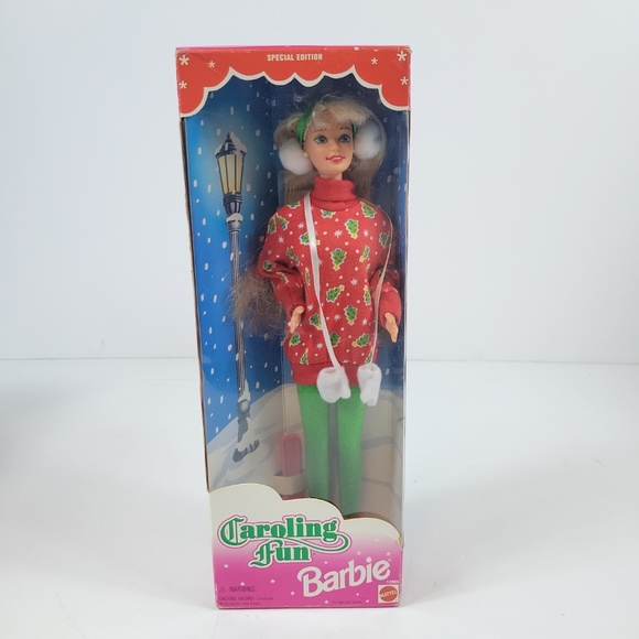 Caroling Fun Holiday Barbie Doll 1995 Christmas Mattel Special Edition 13966 New - Picture 1 of 13
